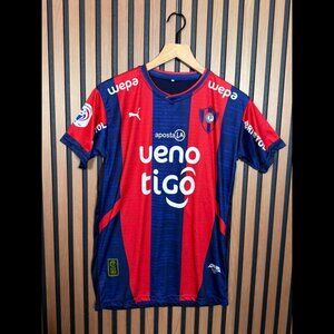 Puma Jersey Medium Mens Blue Red Cerro Porteño Short Sleeve #11 Kit Uniform
